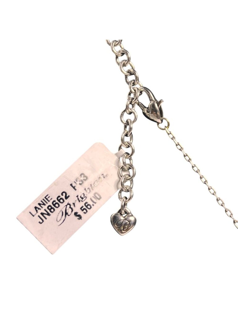 Brighton Lanie Silver Tone Necklace With Hammered Swarovski Pendant (6339) - Picture 4 of 5